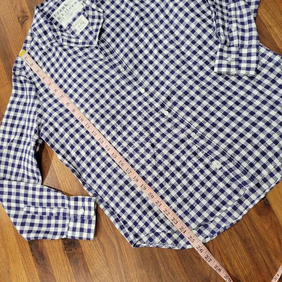 Frank & Eileen Eileen Shirt Relaxed Linen Button Front Gingham Plaid Size XXS - Picture 10 of 10